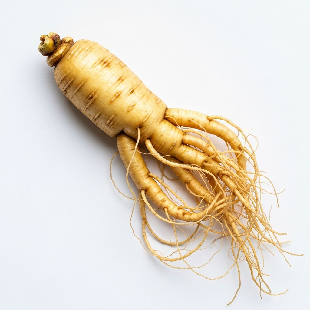 Korzenie żeń-szenia w zbliżeniu botanicznym